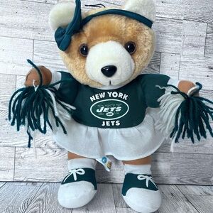 90s New York Jets Cheerleader Teddy Bear - Green and White
